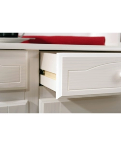 VETRINA CON 2 ANTE IN PINO MASSELLO TINTO BIANCO, 88X198X43 CM